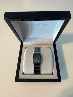 Rado Women’s Black Ceramic and Silver Link Watch